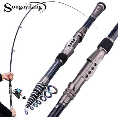 Sougayilang 1.8-3.6m Telescopic Fishing Rods UltraLight Weight Carbon Fiber Spinning Rod for Saltwater Freshwater Fishing Poles