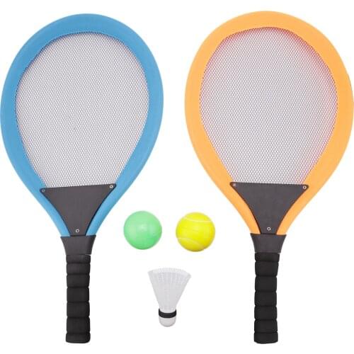 2 Colors Light Weight 55* 27 Cm 2 In 1 Beach Sport Badminton Tennis Rackets Set Toy with Ball for Children Outdoor Funny Toys