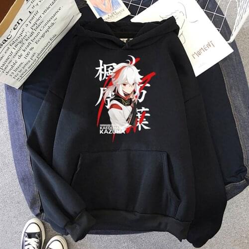 Kaedehara Kazuha Anime Hoodies Unisex Autumn Winter Fashion Tops Oversize Genshin Impact Sweatshirt Harajuku Japanese Streetwear