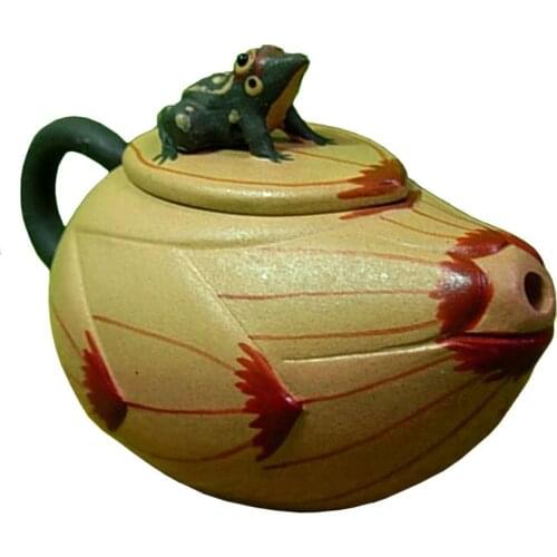 Yixing zisha teapot 160ml Chinese pot frog lotus kungfu tea set handmade purple clay ceramics kettle Soaking teaware Home Decor