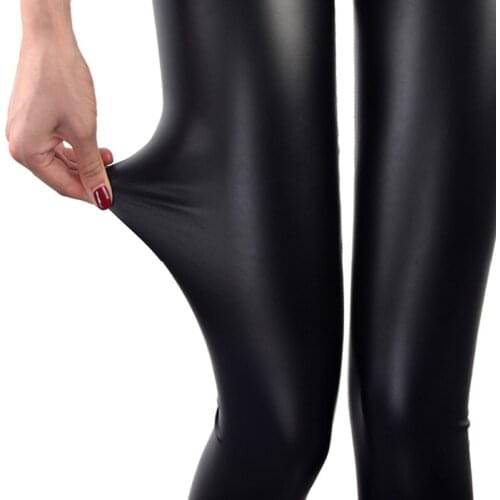 S-3XL Plus Size Women Faux Leather leggings Summer Sexy High Waist Casual Thin Black Push Up Light&Matt Femme Fitness Leggings