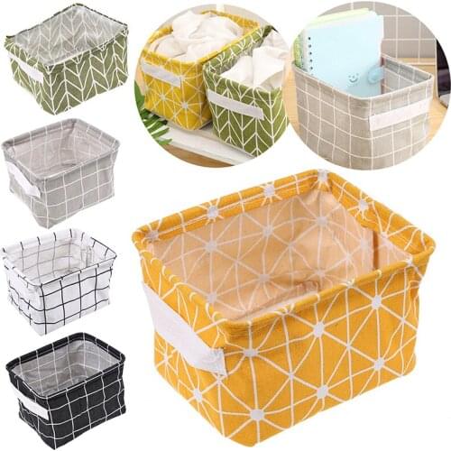 1PC Fabric Storage Bag Underwear Storage Basket Sundries Cosmetic Book Toy Organizer Laundry Box Household Container