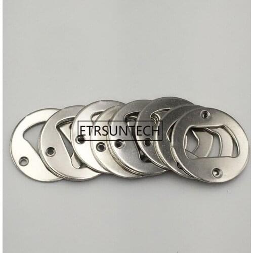 1000pcs High Quality Thickening metal Bottle Opener Part With Countersunk Holes Round Metal Strong Bottle Opener Insert Parts