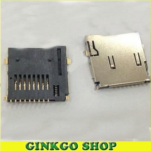 20pcs/lot Gold-plating Foot Micro SD card holder connector Slot Sockect Push Type Soldering outside for Digital products