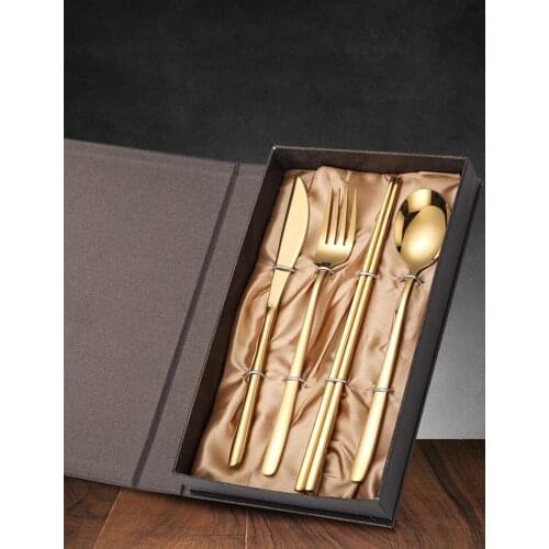 4 Pcs/set of portable 304 exquisite stainless steel tableware, suitable for kitchen tableware tableware in homes and restaura