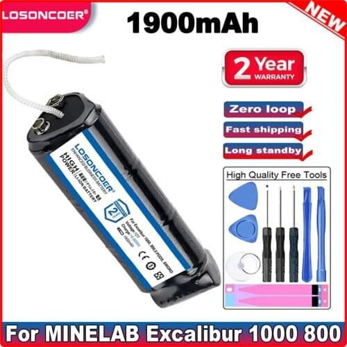 1900mAh Battery For MINELAB Excalibur 1000, Excalibur 800 Metal Detector, Excalibur II PODS, Excalibur SWORD Survey Batteries