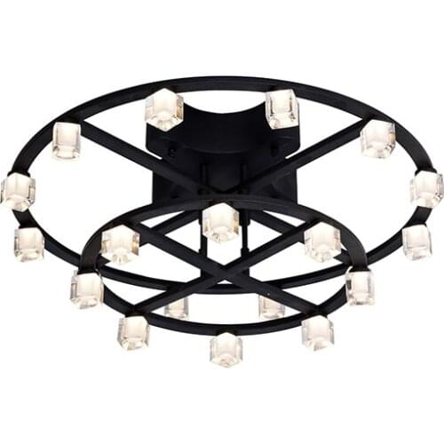 Night Club Black Color Aluminum Modern Round Luxury Led Decorative Flush Mount Fancy Ceiling Light luminaire suspendu