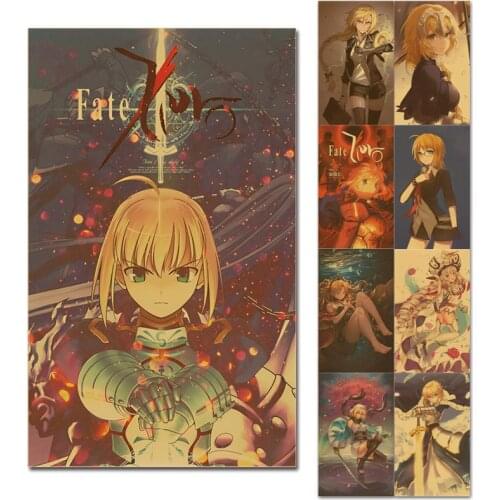 Fate Series Anime Poster Home Decor Paper Wall Posters Girls Okita Souji Joan.of.Arc Testarossa Bar Room Decoration Print Art