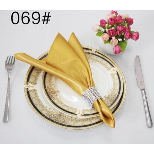 48cm Sqaure 100 PCS Free Shipping Satin Napkin Cheap Colorful Napkin for Wedding Decoration