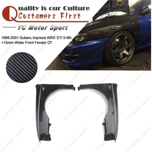 Car Accessories Carbon Fiber +15mm Wider Front Fender Fit For 1998-2001 Impreza WRX STI 5-6th Wider Front Fender Cover