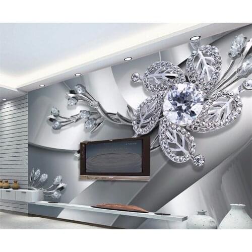 Beibehang Large custom wall paper cool metal texture jewelry TV background living room home decoration