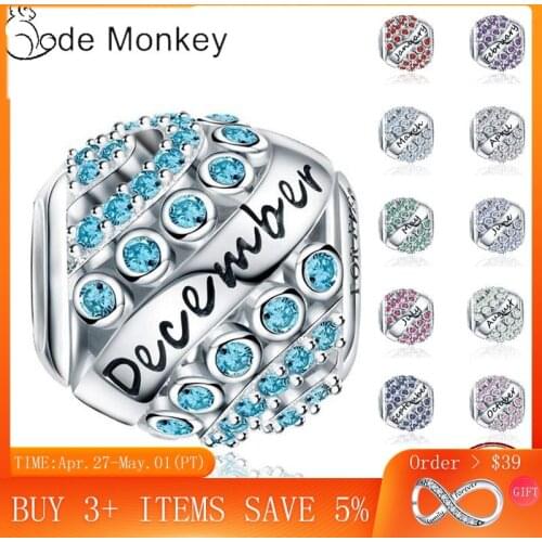 Authentic 925 Sterling Silver 12 Style Birthstone Fit Original Design Bracelet&Bangle For Women Birthday Fashion Jewelry Gift