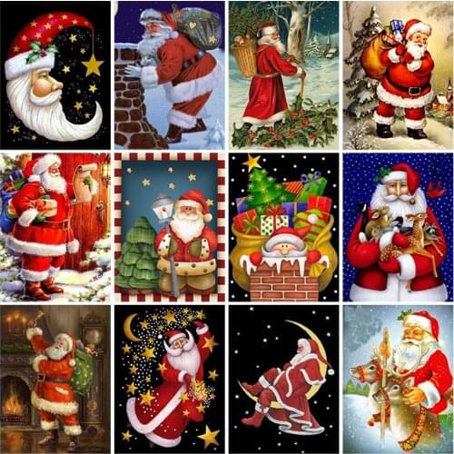 Diy Santa Claus 5D Diamond Painting Full Square Drill Cross Stitch Cartoon Diamond Embroidery Resin Mosaic Wall Art Home Decor
