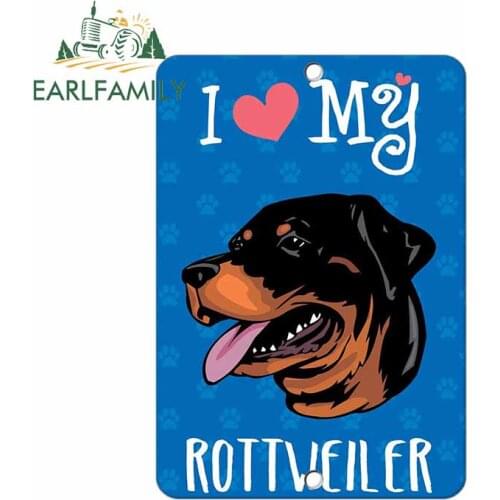 EARLFAMILY 13cm x 9.2cm I Love My Rottveiler 3D DIY Funny Car Stickers JDM Vinyl Car Wrap RV VAN Fine Decal Accessories
