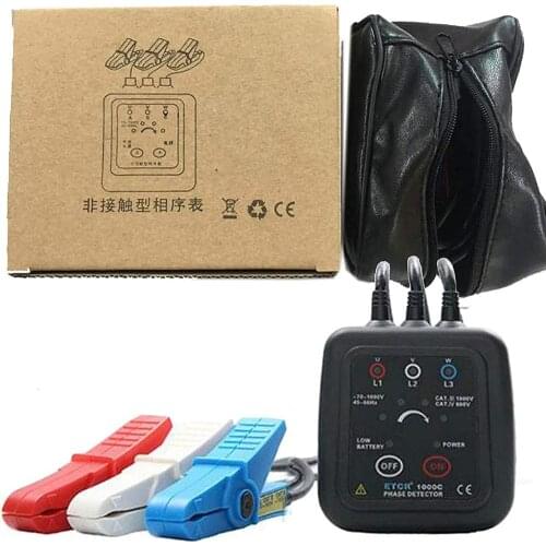 Phase Detector with AC70-1000V Phase Sequence Detector Non Contact Phase Rotation Monitor