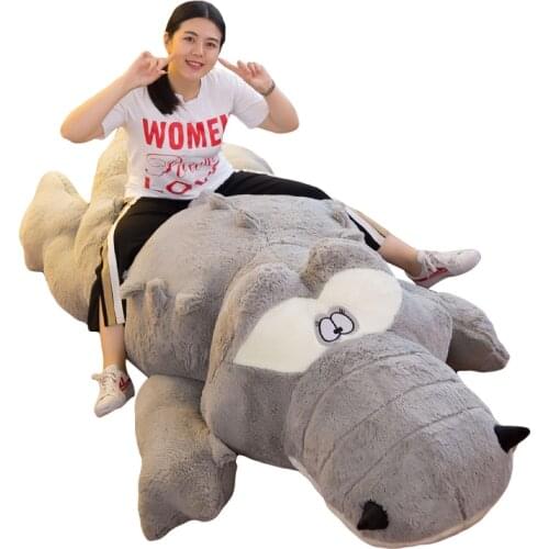 Giant Cartoon Corcodile Plush Toy Pillow Large Animal Alligator Tatami Sofa Bed Play Pad Gift Decoration 118inch 300cm DY50643