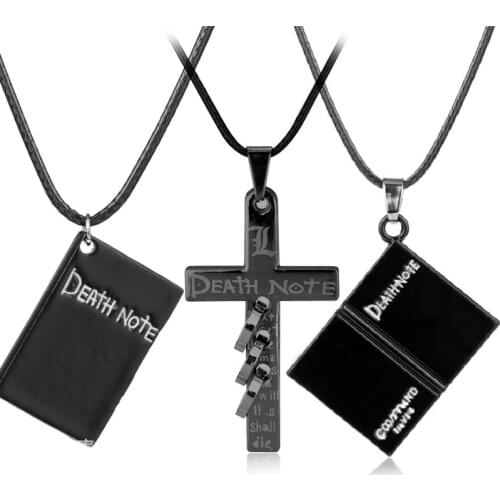 Gothic Trendy Necklace Death Note Pendant Note Book Charm Chain Necklaces For Women Men Gifts Jewelry Accessories