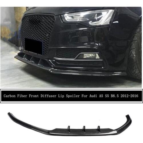 For Audi A5 S5 B8.5 2012 2013 2014 2015 2016 Carbon Fiber Front Bumper Diffuser Lip Spoiler Skirt kit Auto Accessories