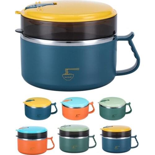 Multifunction Eco-friendly Instant Noodle Bowl 1200ml/1500ml with Lid Handle Bowl Mug Fruit Bowl Home Dormitory Office