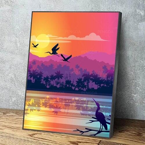 Modular Picture Sunset View Sea Bird Canvas Painting Wall Art Beautiful Posters Print Modern Living Room Home Decor No Framework