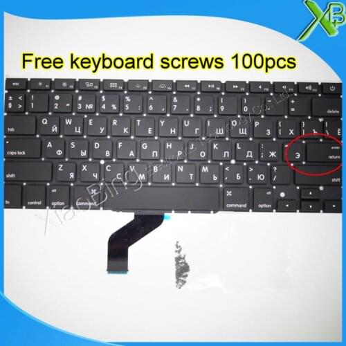 Brand New For MacBook Pro Retina 13.3" A1425 Small Enter RS Russian keyboard+100pcs keyboard screws 2012 Year