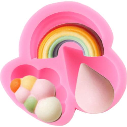 Cloud Rainbow Raindrops Silicone Molds Baby Birthday Cupcake Fondant Cake Decorating Tools Candy Clay Chocolate Gumpaste Moulds