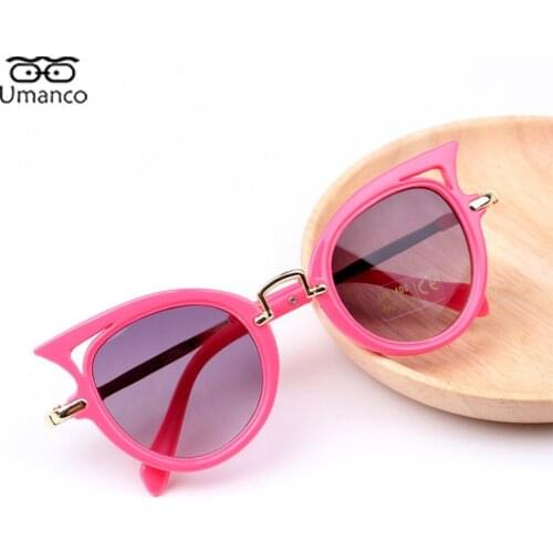 New Lovely Cat Eye Sunglasses for Boys Girls Black Pink White Kids Sun Glasses Anti UV400 Travel Beach Gift Children Eyeglasses