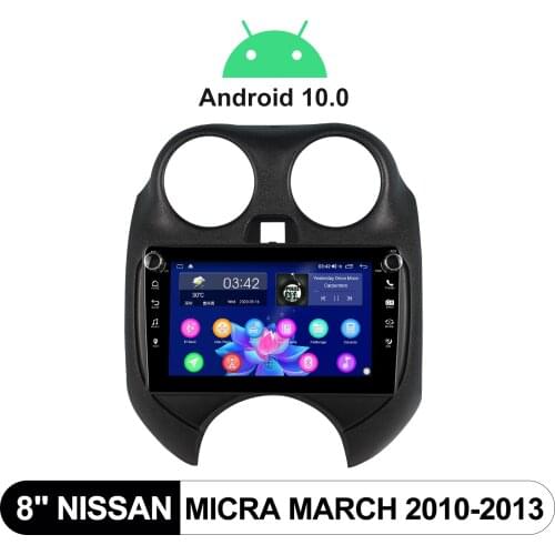 8" Radio 1 din Autoradio Android10 Central Multimedia For Nissan Micra March 2010-2013 With HD 1280*720 Screen Support 5GHz WiFi