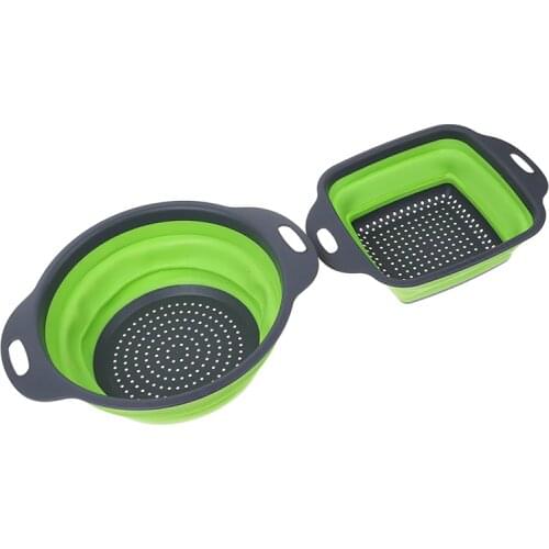 Foldable Silicone Colander Fruit Vegetable Washing Basket Strainer Strainer Collapsible Drainer With Handle Kitchen Tools