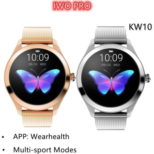 KW10 Smart Watch Women IP68 Waterproof Heart Rate Monitoring Bluetooth Fitness Bracelet Smartwatch For Android IOS
