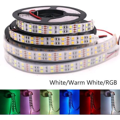 5M LED Strip Light RGB 5050 SMD Flexible Ribbon DC 12V White Warm White rgb Led Strip IP67 Tube Waterproof fita de led lights
