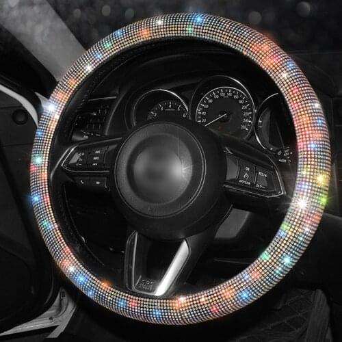 Rhinestone Bling Steering Wheel Cover Sparking Diamond Decoration for Woman Girl Steering Wheel Cute Car Accessories Women