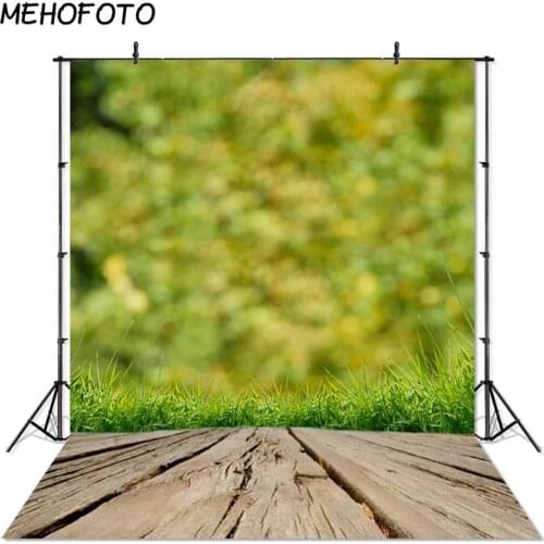 Spring Photographic Backdrops for Photo Studio Nature Children Photobooth Backgrounds Props Wood Floor Green Grass