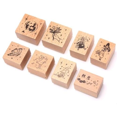 Vintage Wooden Rubber Stamp For DIY Stationery Scrapbooking Handbook Diary Letter Decor Daily Collection