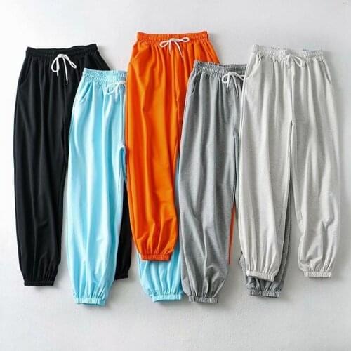 Women Sweat Pant Harajuku Solid Trousers Jogger 2021 Drawstring Cargo Pant Streetwear Casual Sweatpant Autumn