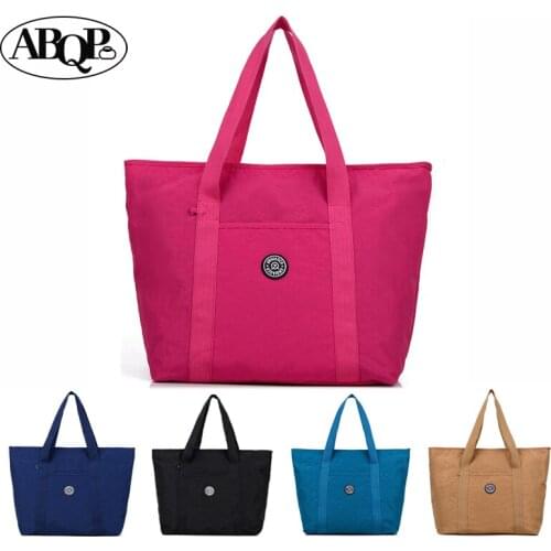 Women Bags Large Capacity Shoulder Bag Reusable Shopping Traveling Bags Waterproof Tote Female Nylon Handbag Girl Korean Fashion