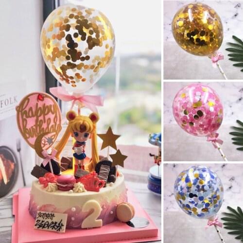 1Set 5inch Confetti Balloon Cake top hat shape kids Happy Birthday Party Decoration baby Shower Kids toy Gift Inflatable balls