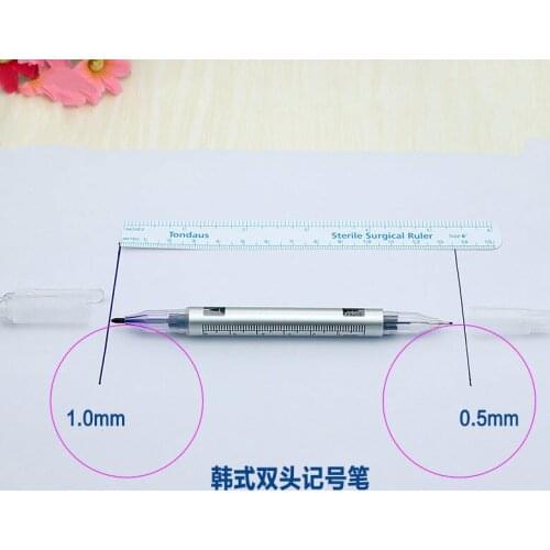 1PC Surgical Skin Marker for Eyebrow Pen Tattoo Measure Ruler Set Tool Single Head 0.5 1.0 MM