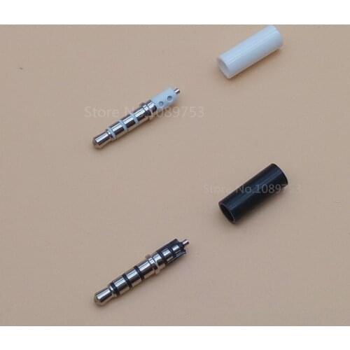 10pcs 3.5mm stereo headset plug jack 4 pole 3.5 audio plug Jack Adaptor connector for iphone white and black