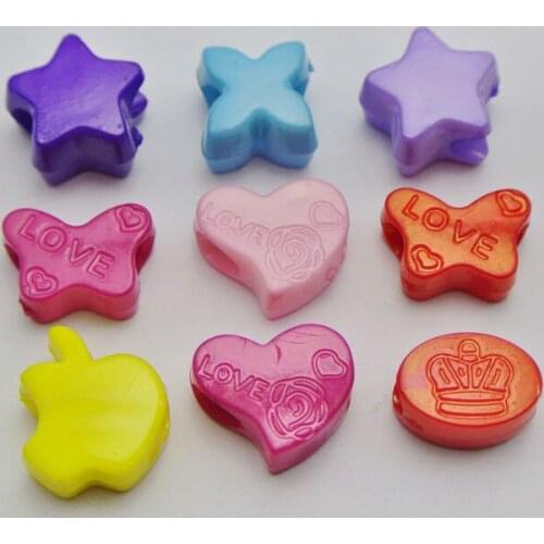 100 Assorted Acrylic Pony Beads for Kids Craft Kandi Bracelet