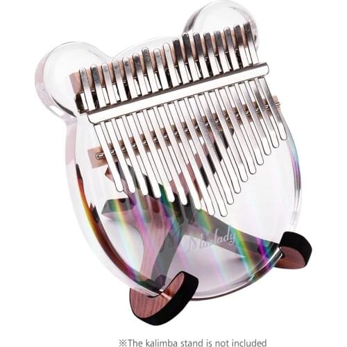 Muslady 17-Key Kalimba Thumb Piano Transparent Acrylic Material & Carry Bag Musical Note Stickers Tuning Hammer Cleaning Cloth