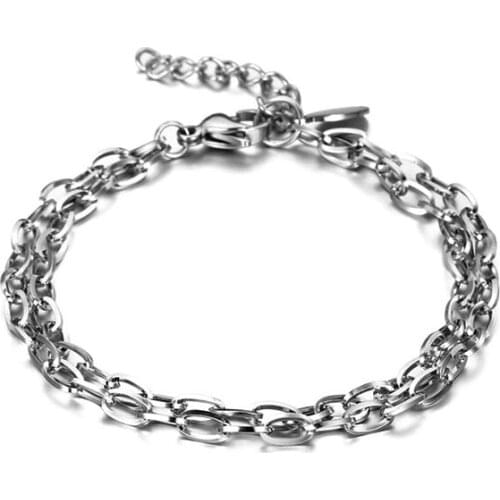 2021 Hot Fashion Stainless Steel Chain Bracelet for Men Women Friendship Wedding Jewelry Gift