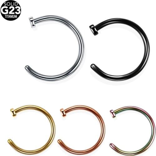 5Pcs/lot Trendy Titanium C Shape Segment Tragus Fake Septum Nose Rings and Studs Helix Piercing Body Jewelry Women Earrings