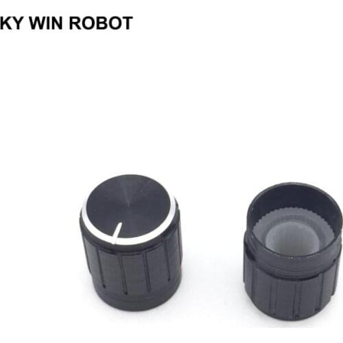 5Pcs 15*17MM Black Metal 6mm Knurled Shaft Potentiometer Control Knobs