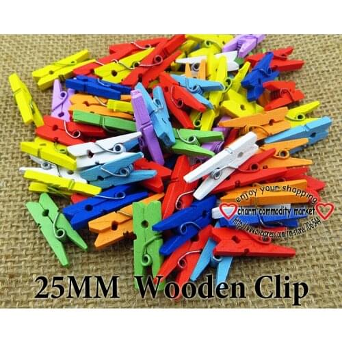 50 Pcs/Set Mini Wooden Natural Clip Pack of Small DIY Wedding Party Natural Clips Office Supplies