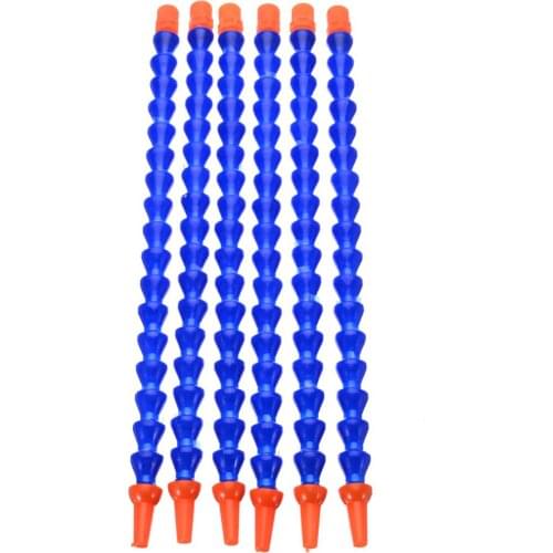 6pcs Adjustable Oil Coolant tube Hose 1/4 Plastic Round Nozzle Flexible Water Oil Cooling Pipes Hoses For CNC machine 300mm