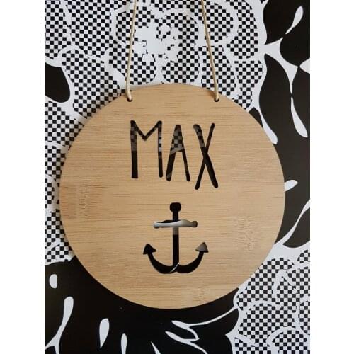 Personalised Name Wooden Wall-Door Hanging--anchor-Nautical-plaque-kids room-bedroom-wall art-wall hanging-custom-navy