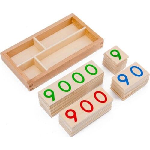 Children Wooden Number 1-9000 Cards Montessori Toys Early Math Education for Kid P31B