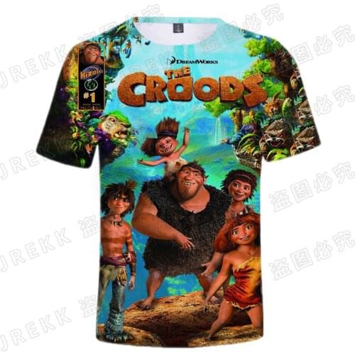 Disney Cartoon Anime The Croods 3D T shirt Men Women Children Summer Casual Streetwear Boy Girl Kids Print T-shirt Cool Tops Tee