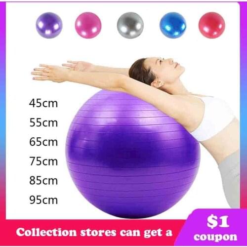 PVC Fitness Balls Yoga Ball Thickened Explosion-proof Exercise Home Gym Pilates Equipment Balance Ball 45cm 55cm 65cm 75cm 85cm